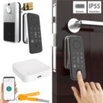 Motorbetriebener ZigBee-Schliesszylinder mit WLAN-Gateway und App, IP55