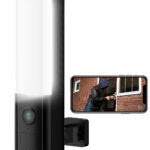 LED-Aussenwandleuchte, WLAN-2K-Kamera, PIR, Nachtsicht, Sirene, schwarz