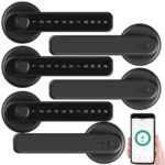 3er-Set Sicherheits-Türbeschläge mit Fingerabdruck-Scanner, PIN & App