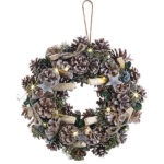 Advents- und Weihnachtskranz mit LED-Beleuchtung in grün, Ø 30 cm