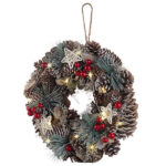 Advents- und Weihnachtskranz mit LED-Beleuchtung in rot, Ø 30 cm