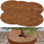 6er-Set runde Frostschutz-Kokosmatten für Topfpflanzen, Ø 38 cm
