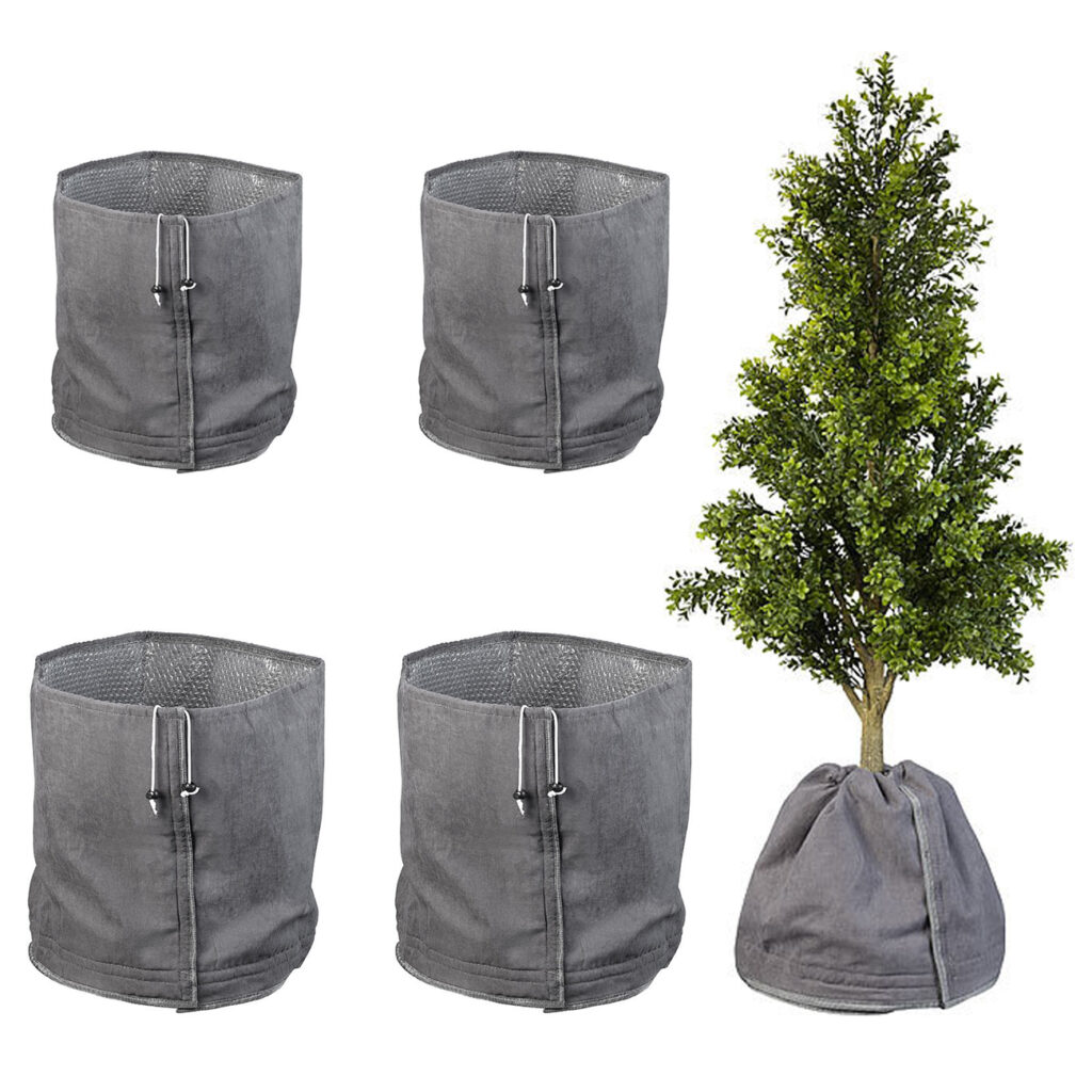 4er-Set Thermo-Topfschutz für Pflanzen, 2 Grössen 50 x 45 cm + 70 x 65 cm