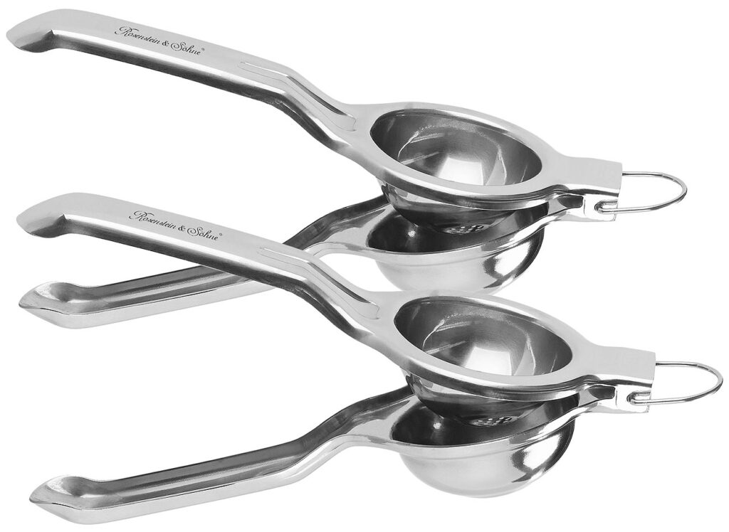 2er-Set Manuelle Zitrus- und Saftpresse, polierter Edelstahl 304, Ø 7 cm