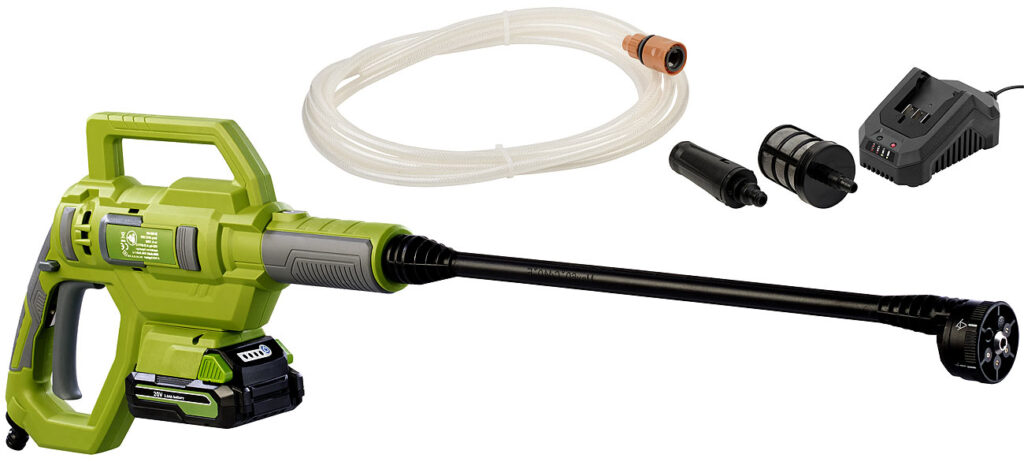 Mobiler Akku-Druckreiniger inklusive Schnell-Ladegerät, 25 bar, 20 V