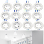 12er-Set Einbaustrahler-Rahmen, einstellbarer Abstrahlwinkel, weiss