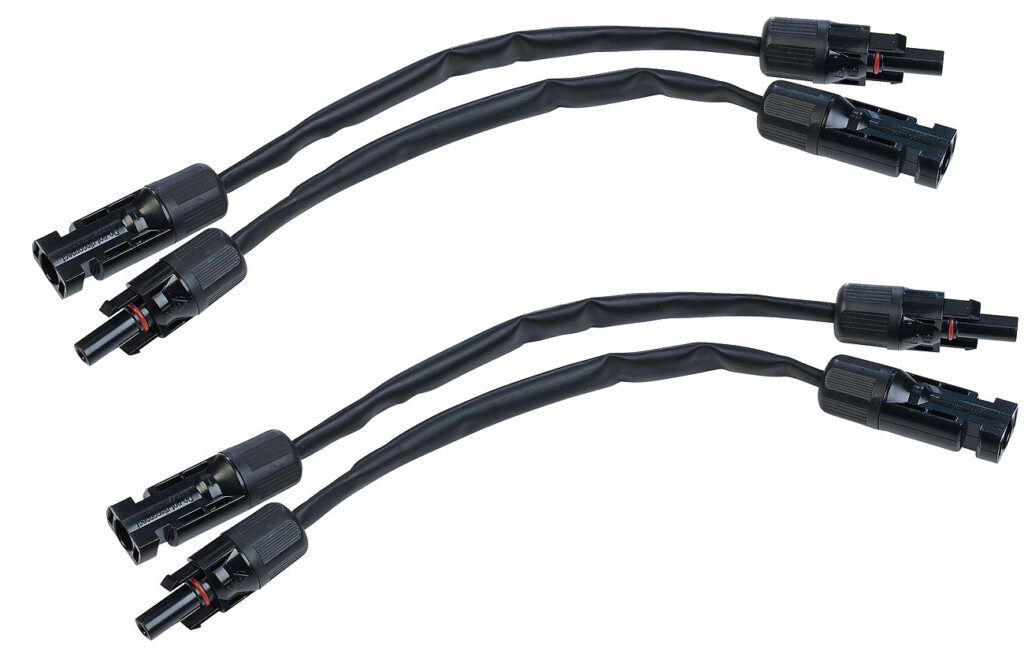 4er-Set wetterfeste, extra flache Solar Kabel, zur Durchführung, MC4-kompatibel, 35 cm