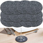 12er-Set Abwaschbare Filz-Untersetzer, dunkelgrau, Ø 10 cm