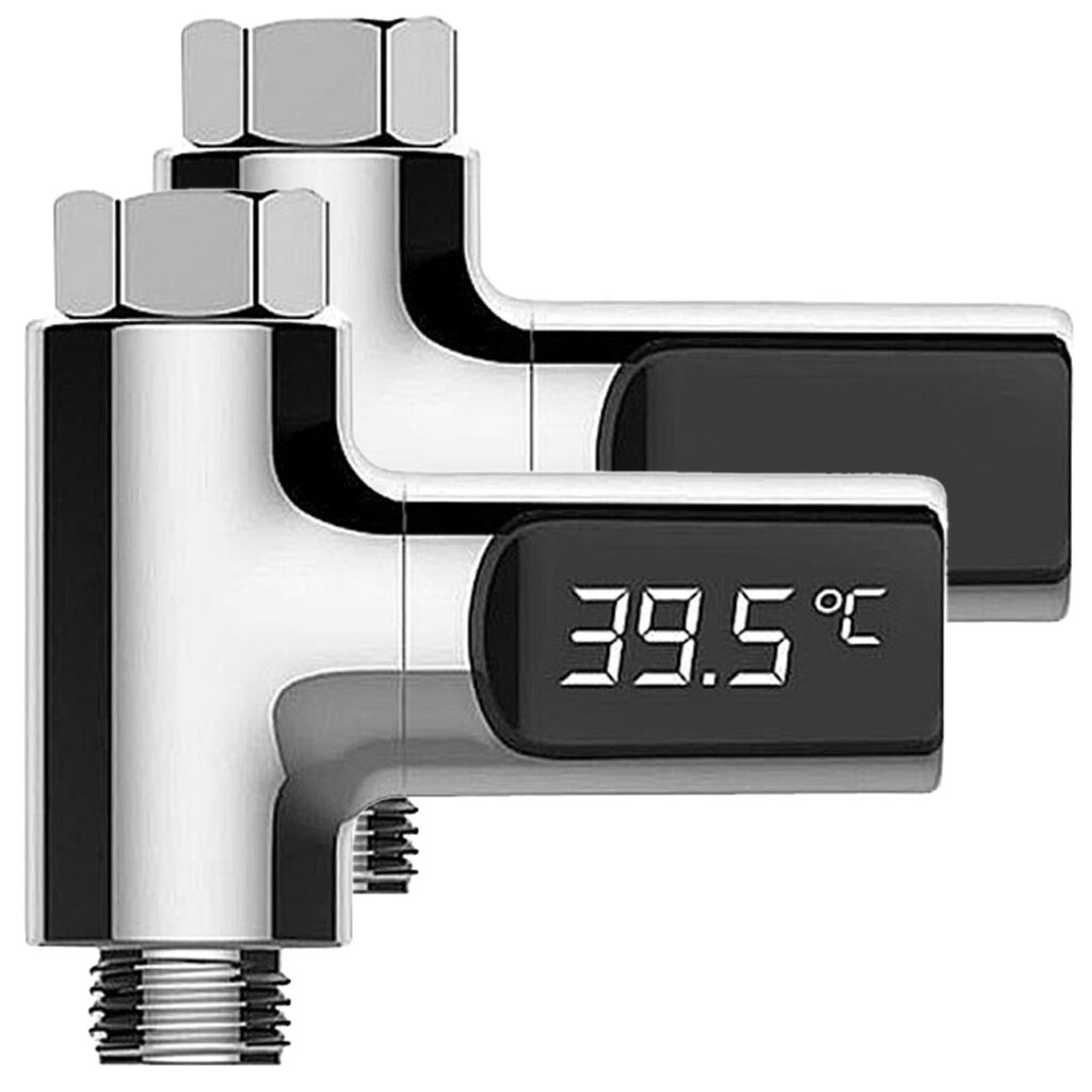 2er-Set Armatur-Thermometer, LED-Display 360° drehbar, 0-100 °C