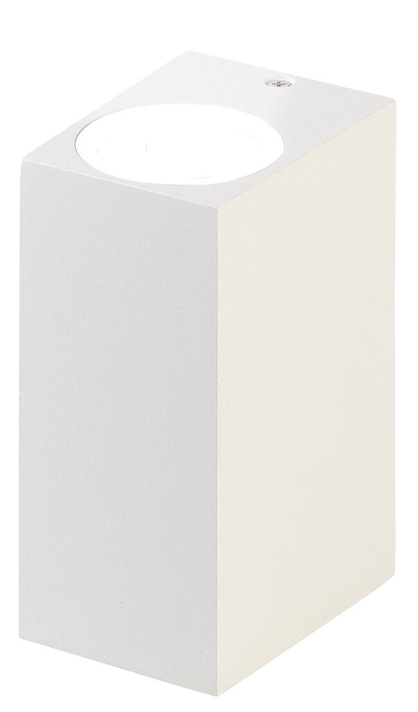 Eckige LED-Wandleuchte, Up/Down Lampe, 2x GU10 Sockel, IP44,weiss
