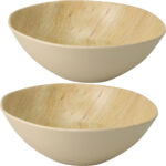 2er-Set Bruchfeste Melamin-Schale in Holzoptik-Design, 18 x 6 cm