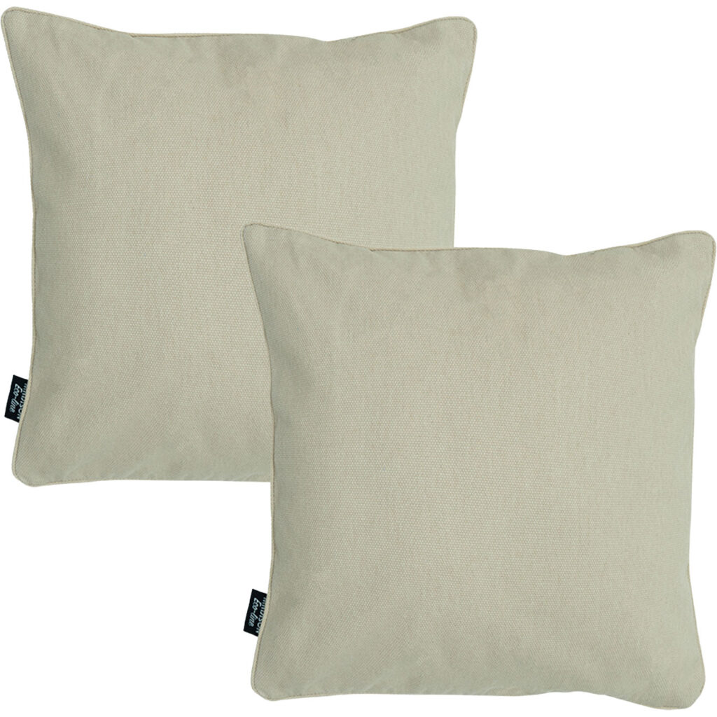 2er-Set Deko-Kissen wasserabwesend, bequemes Outdoorkissen, beige, 50 x 50 x 10 cm
