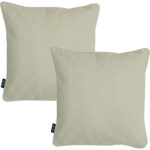 2er-Set Deko-Kissen wasserabwesend, bequemes Outdoorkissen, beige, 50 x 50 x 10 cm