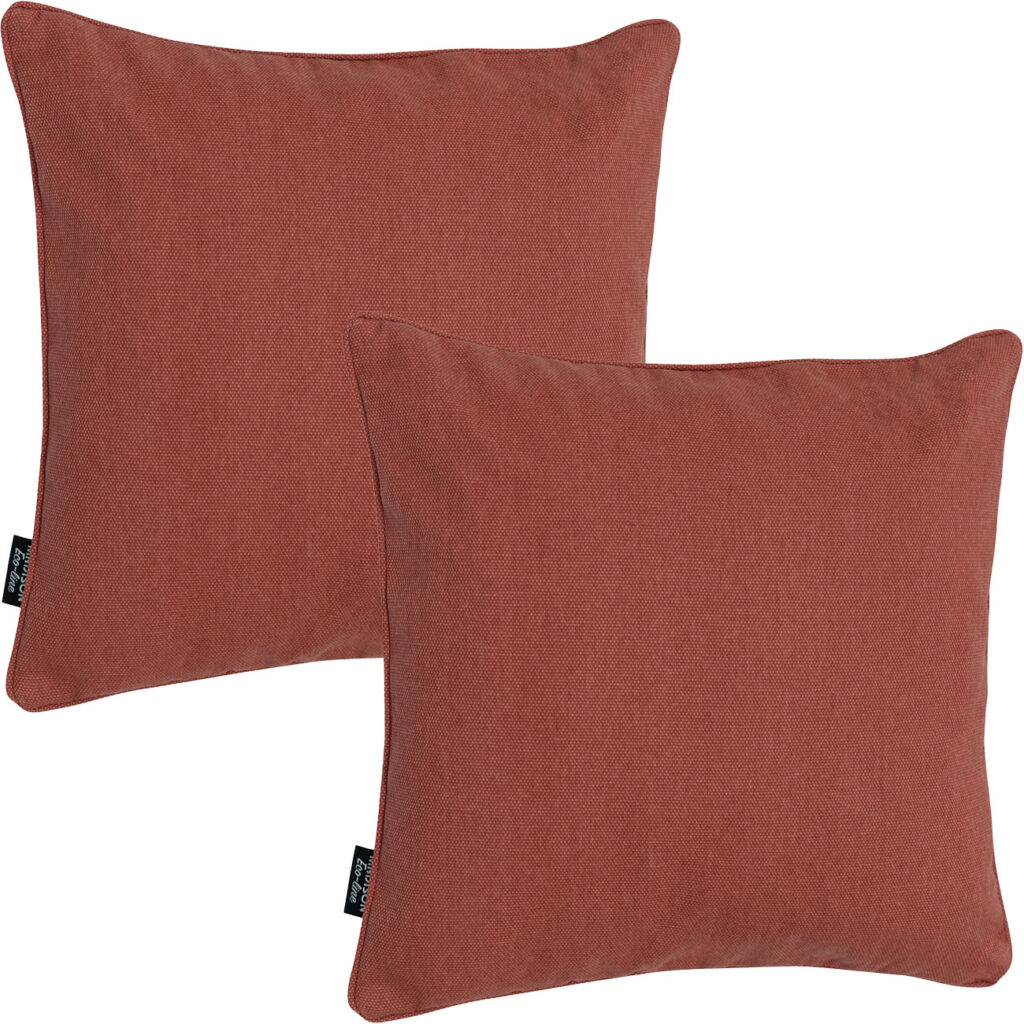 2er-Set Deko-Kissen wasserabwesend, bequemes Outdoorkissen, terra , 50 x 50 x 10 cm