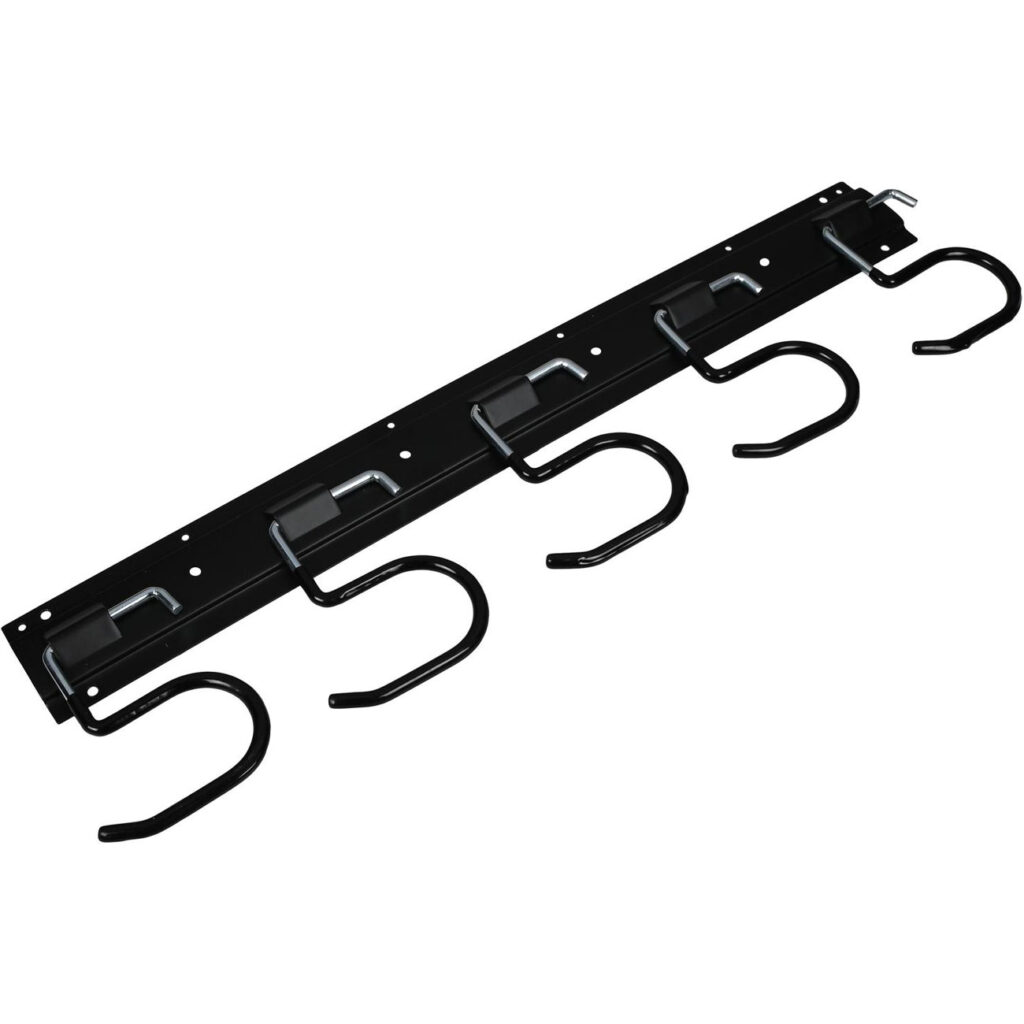 Garten-Gerätehalterleiste mit 5 Halterungen, schwarz