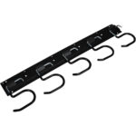 Garten-Gerätehalterleiste mit 5 Halterungen, schwarz Garten-Gerätehalterleiste mit 5 Halterungen, schwarz