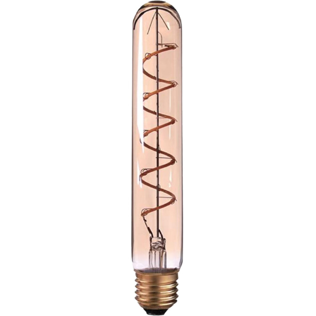 LED-Filament-Lampe Röhre, T30, E27, 4 W, Amber, 240 lm, dimmbar, 3 x 18,5 cm 