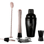 Cocktailmixer-Set, 6-tlg, 550ml, schwarz-roségold Cocktailmixer-Set, 6-tlg, 550ml, schwarz-roségold