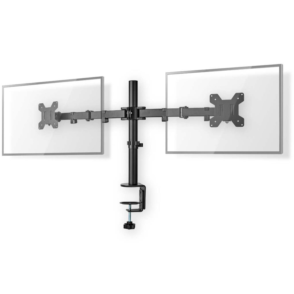 Doppel-Monitorhalterung für den Schreibtisch Doppel-Monitorhalterung für den Schreibtisch