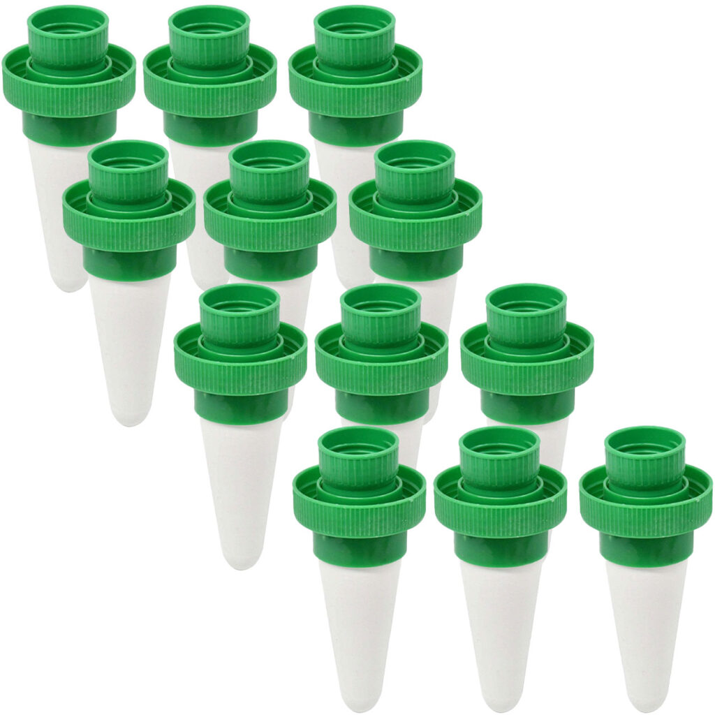 12er-Set Wasserspender-Keramikkegel für Flaschen, grün-weiss