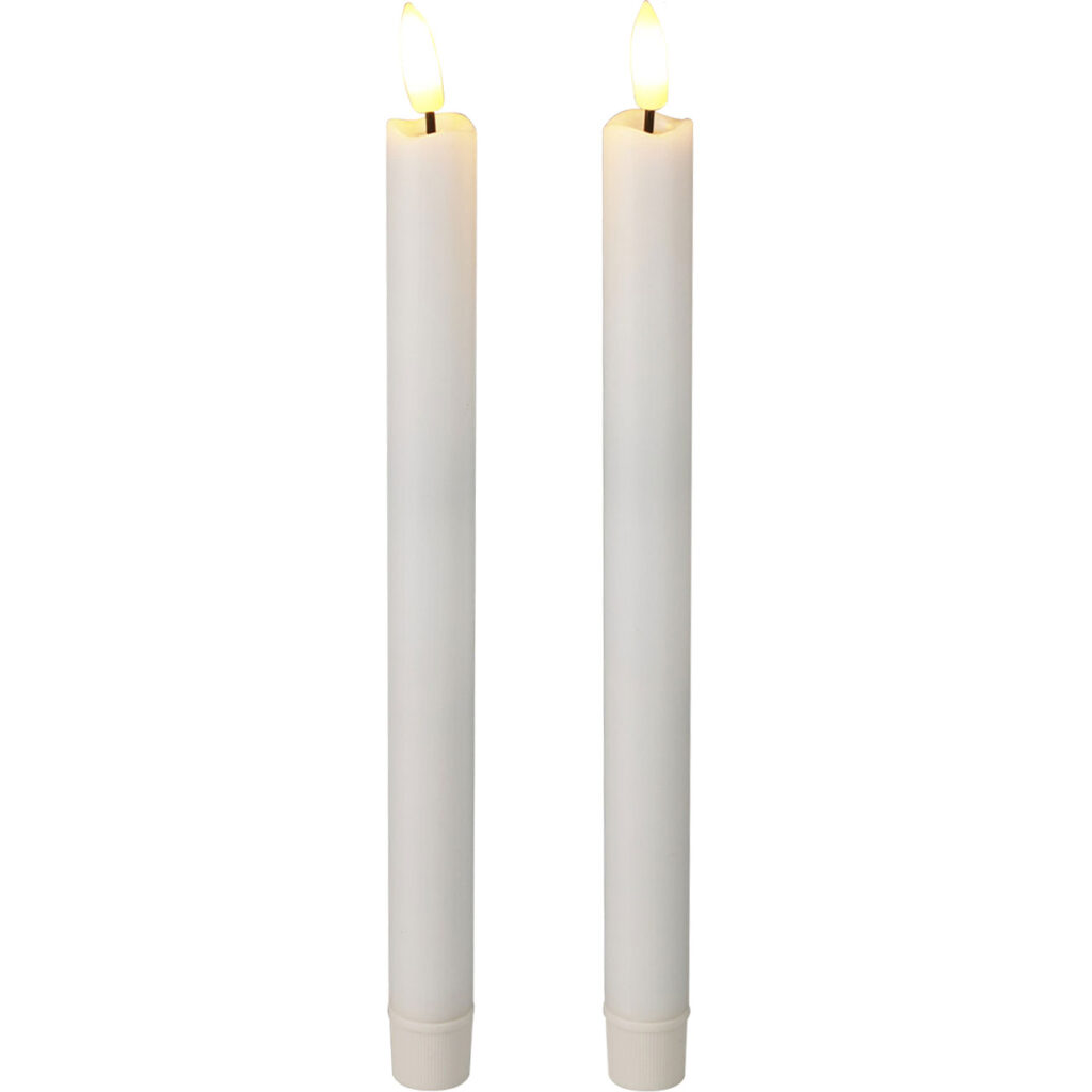 Hochwertige LED Kerzen 2er-Set, 2 x 25 cm, weiss Hochwertige LED Kerzen 2er-Set, 2 x 25 cm, weiss