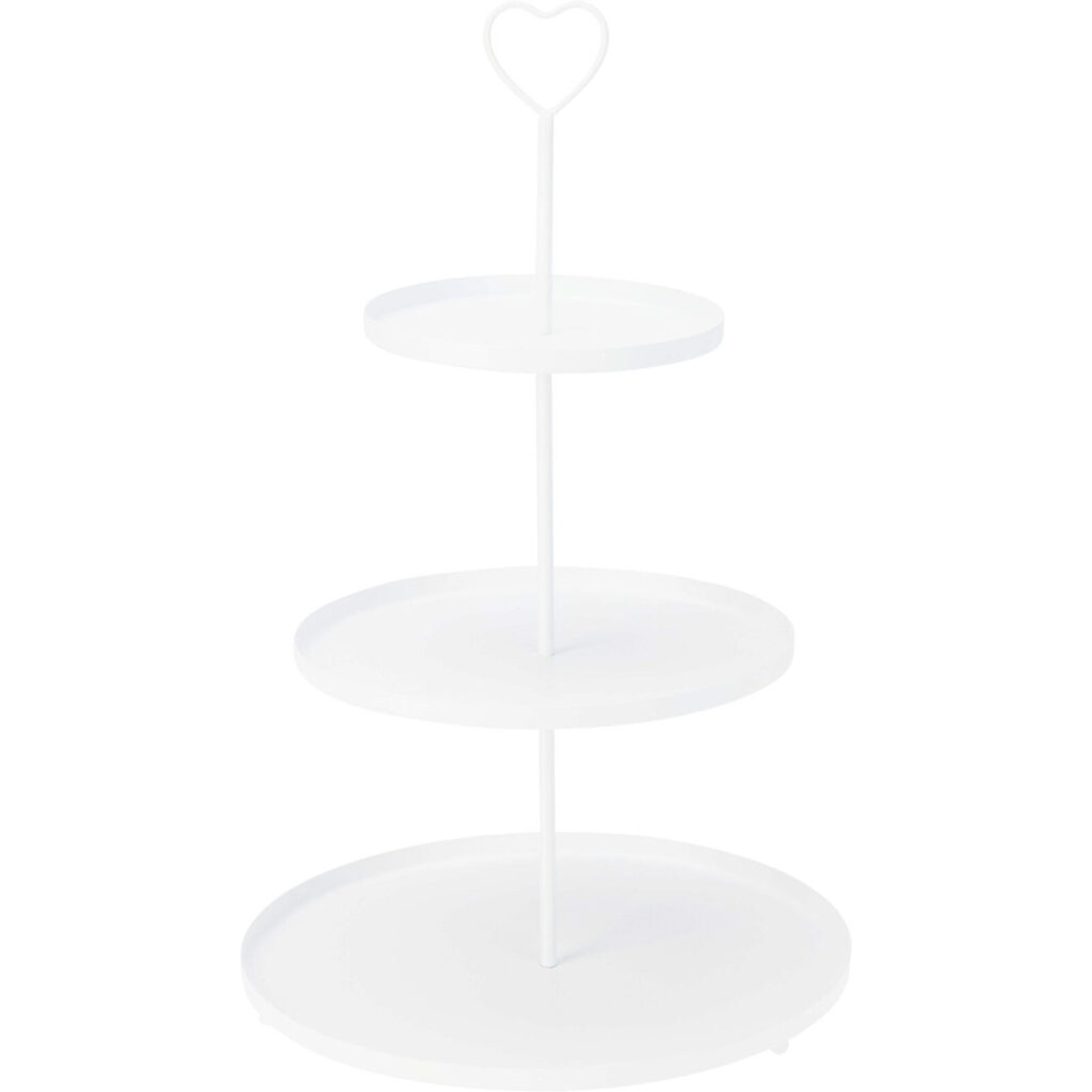 Elegante Etagere mit 3 Ebenen, 30 x 30 x 48 cm, cremeweiss