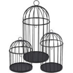 Käfig-Deko-Set, 3-teilig aus Metall, schwarz Käfig-Deko-Set, 3-teilig aus Metall, schwarz