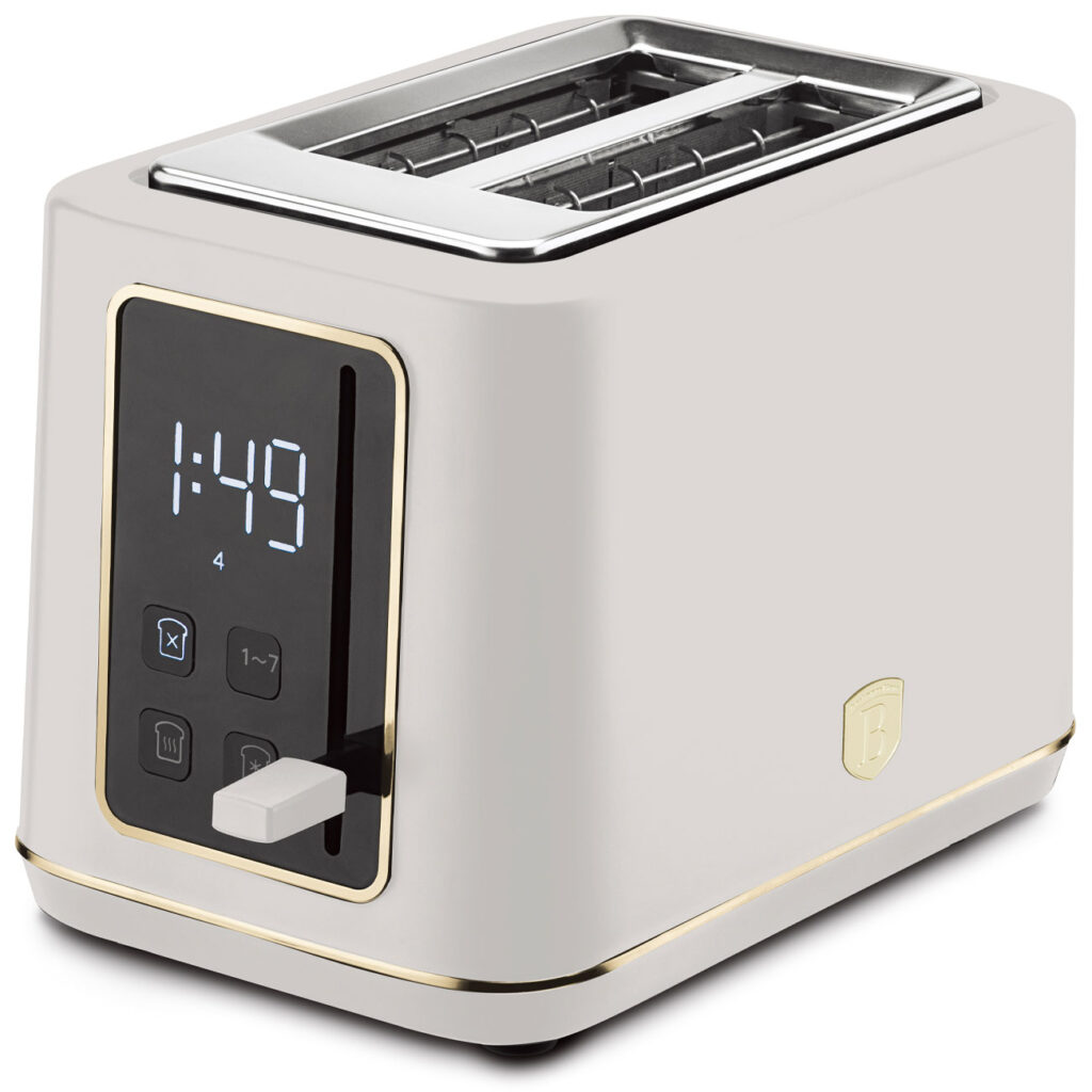 Toaster mit LED Display, 7 Röststufen, matt-creme