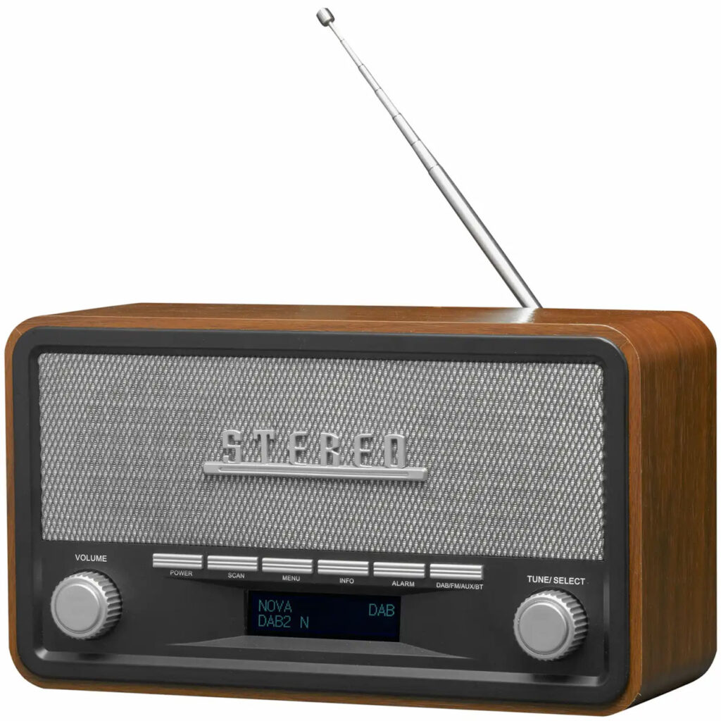 Vintage DAB+ & UKW Radio mit Echtholz-Gehäuse Vintage DAB+ & UKW Radio mit Echtholz-Gehäuse