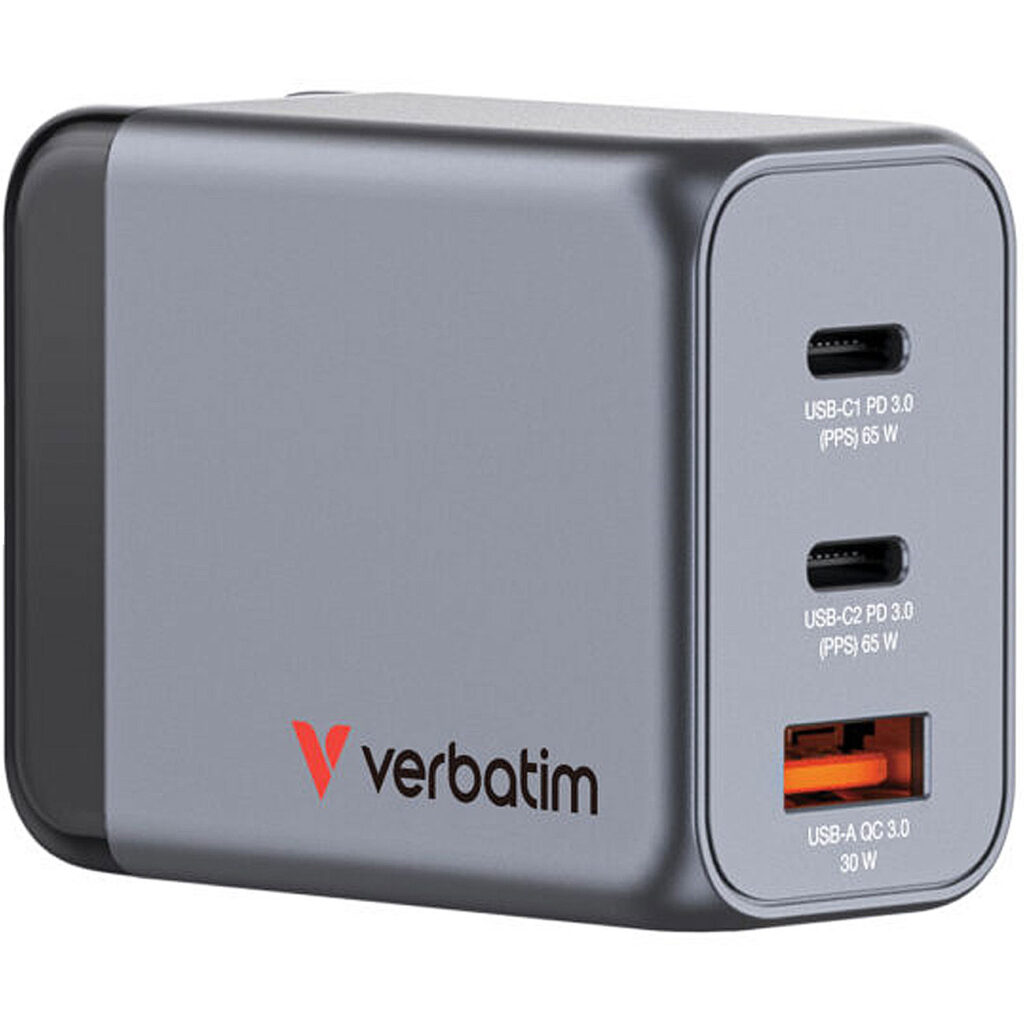 Reise USB-Ladeadapter (EU, UK, US), GaN, 65 Watt, grau