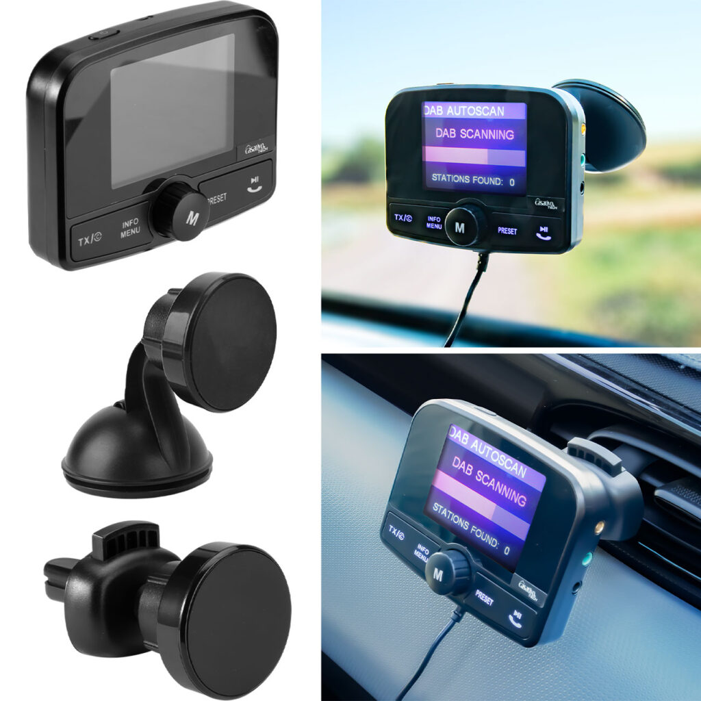 4in1 Kfz-DAB+/DAB-Radio Empfänger mit Freisprechfunktion & FM-Transmitter, Bluetooth 5.0