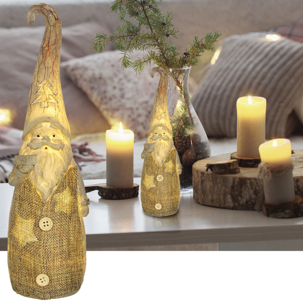 Dekorativer LED-Weihnachtsmann, Weihnachtsfigur, 28 cm