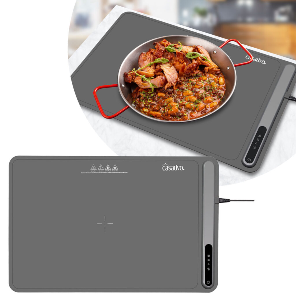 Elektrische Warmhalteplatte Silikon, rollbar, 55 – 100 °C, 61 x 40cm, 250 W