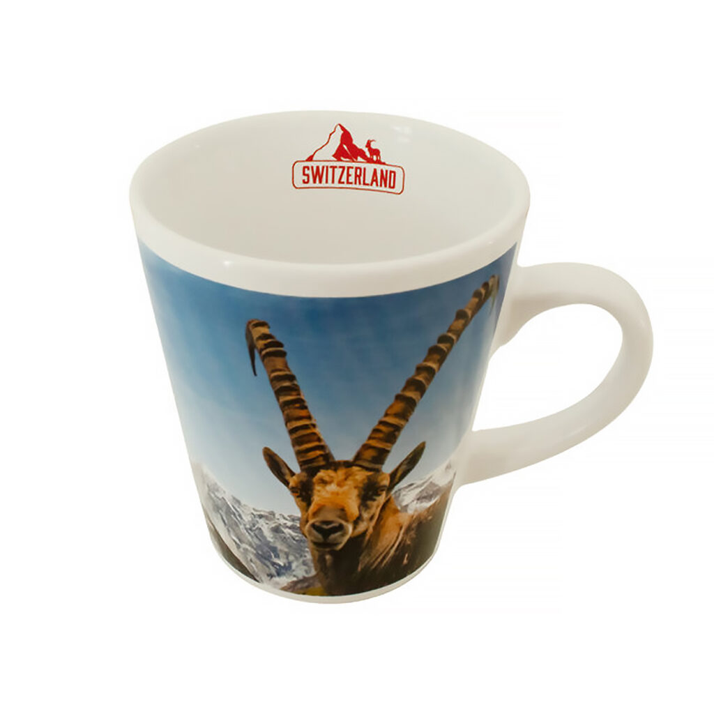 Swiss Ethno Kaffee- und Teebecher mit Henkel, Keramik, 9 x 10 cm