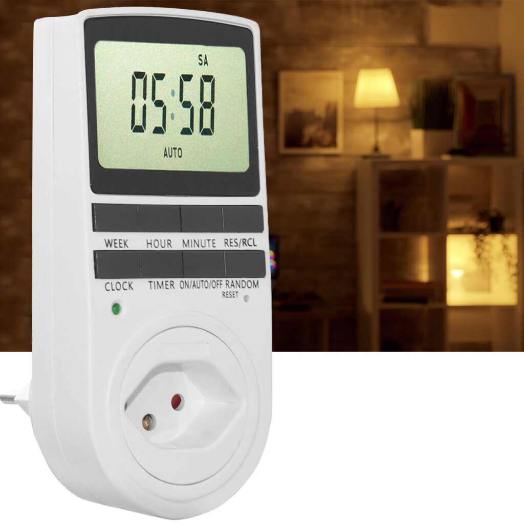Zeitschaltuhr digital mit Kindersicherung, 10 konfigurierbare Schaltprogramme