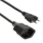 Verlängerungskabel, schwarz, 3-polig auf Kupplung, Stromkabel, 5 m Verlängerungskabel, schwarz, 3-polig auf Kupplung, Stromkabel, 5 m