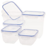 5er Set Vorratsdosen mit Clip Deckel, eckig 5er Set Vorratsdosen mit Clip Deckel, eckig