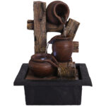 Zimmerbrunnen Krüge mit LED Beleuchtung 23,0 x 21,0 x 40,5 cm