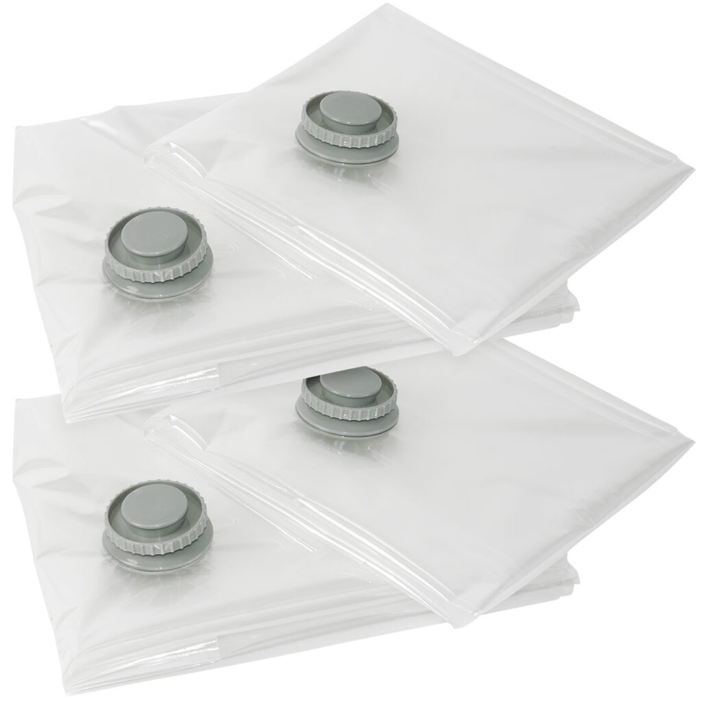 Vakuumbeutel für Kleidung und Bettwäsche, 4 Stück, transparent, 2 Grössen