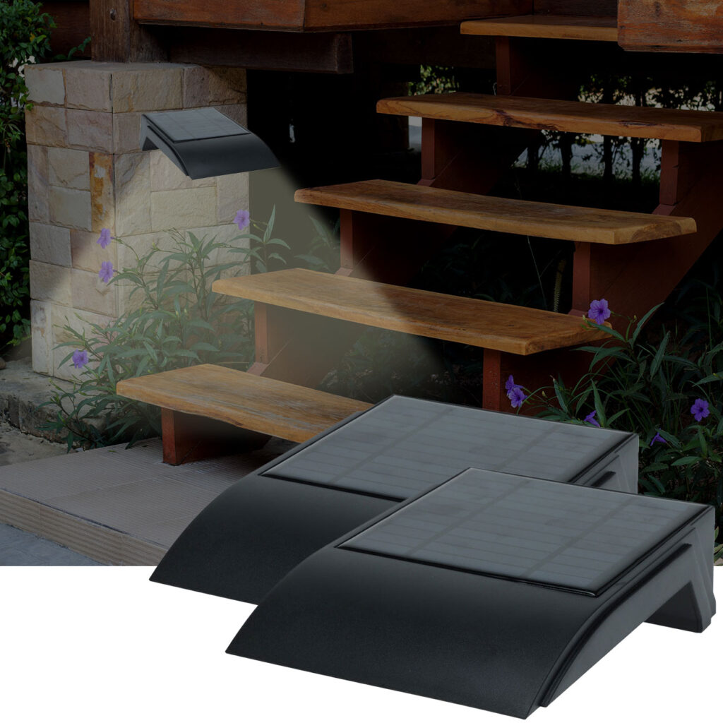 2er-Set Solar-LED-Wandleuchte mit PIR-Sensor, 50 Lumen