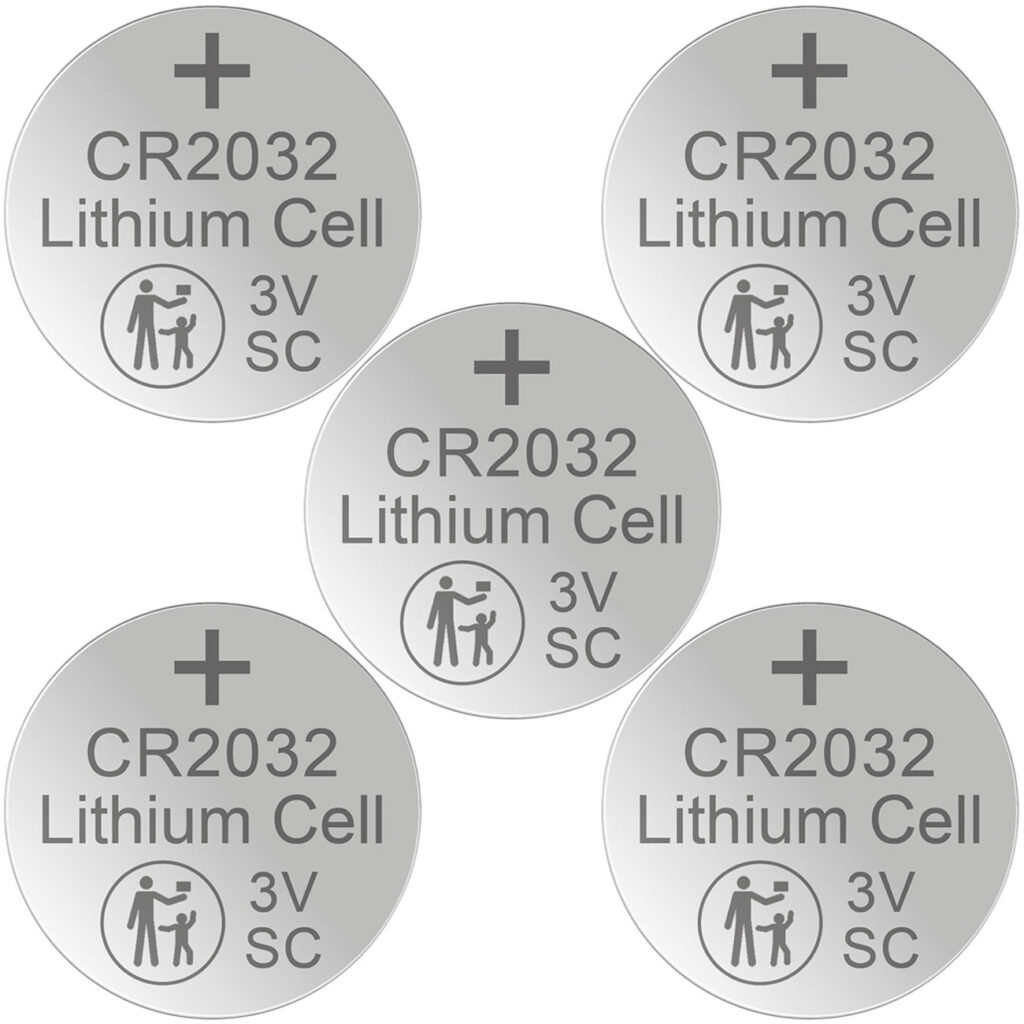 5er-Set Lithium-Knopfzelle CR2032, 3V / 220mAh