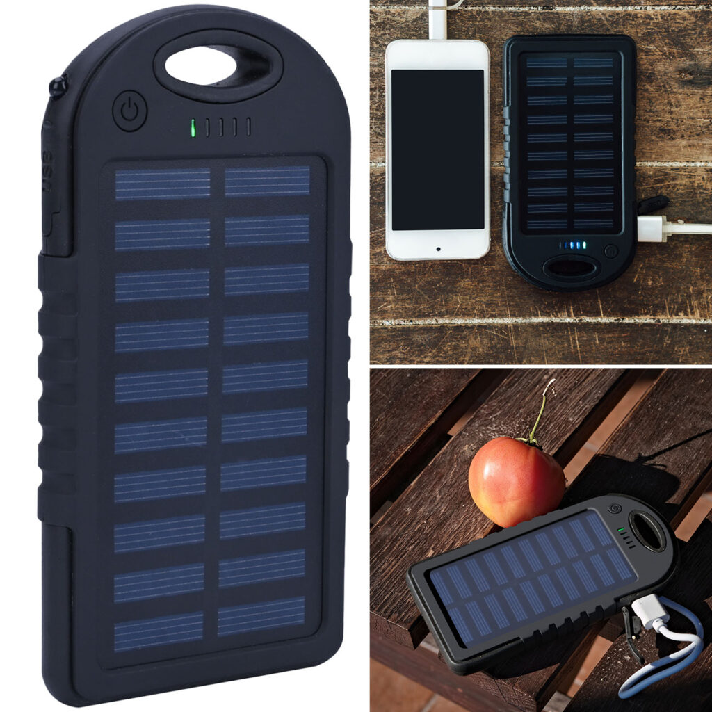 Solar Powerbank inkl. Taschenlampe, 4.000 mAh, 2x USB-A, 10 Watt
