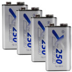 4er-Set Akku 9V-Block, Ni-MH 8,4V / 250 mAh 4er-Set Akku 9V-Block, Ni-MH 8,4V / 250 mAh