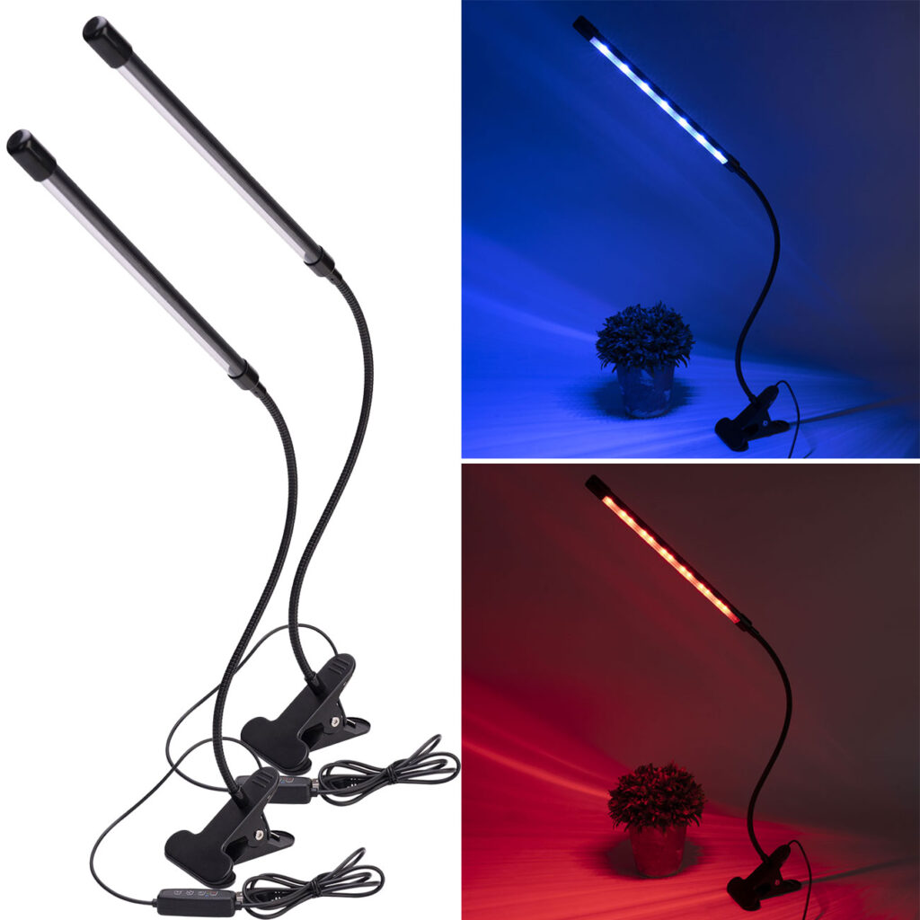 2er-Set LED-Pflanzenlampe mit 360°-Schwanenhals, 3 Leuchtmodi, Dimmer & Timer