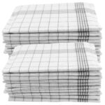 20er-Set Baumwoll-Geschirrtücher, anthrazit-weiss, 70 x 50 cm