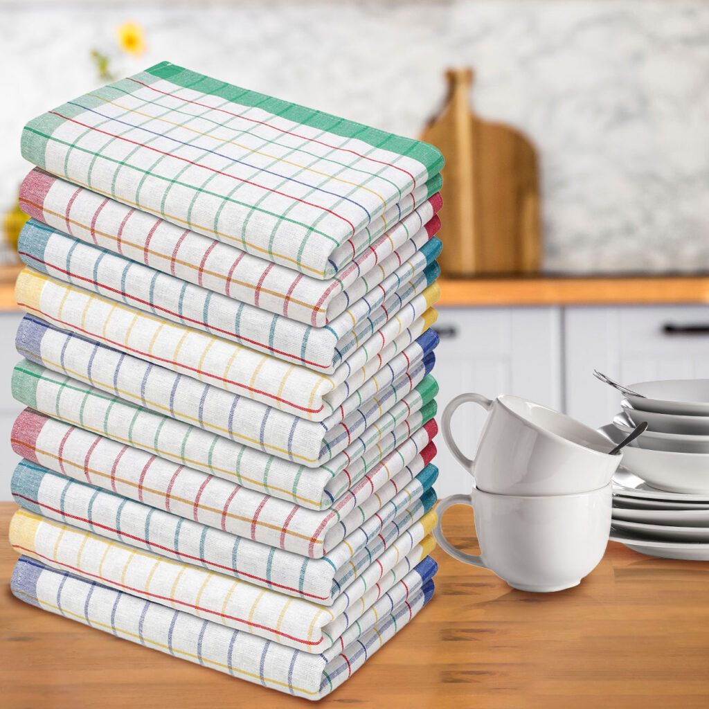 10er-Set Baumwoll-Geschirrtücher, multicolor, 70 x 50 cm