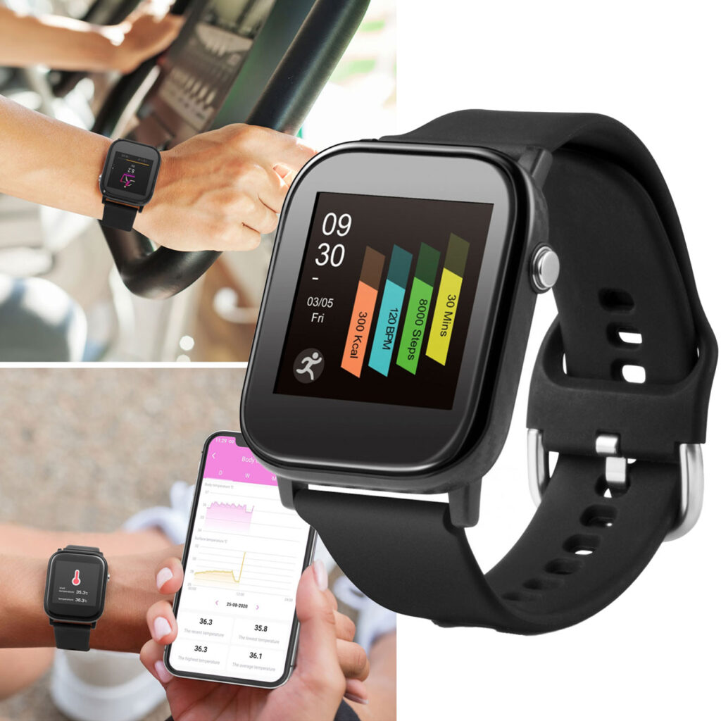 Smartwatch mit Benachrichtigungsfunktion, Schlafdauer, Kalorienverbrauch und IP67