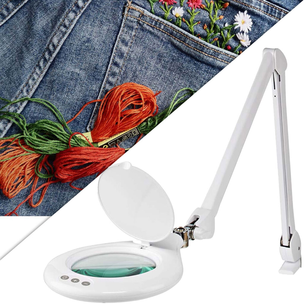 LED-Lupenleuchte mit 1,75-facher Vergrösserung, Glaslinse, 10 Watt, 660 lm