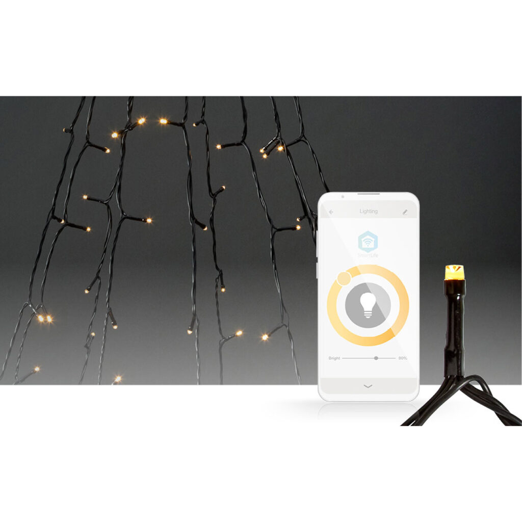 SmartLife Tannenbaum-Überwurf-Lichterkette, 200 LEDs, dimmbar, 10 Girlanden, IP65, 10x 2 m