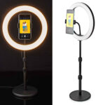 Ringlicht mit höhenverstellbarem Stativ, 10 Helligkeitsstufen, ¢ 26 cm, 2700 – 6700 K